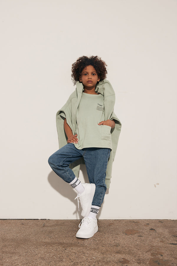 KIDS' OVERSIZED T-SHIRT WITH POCKET